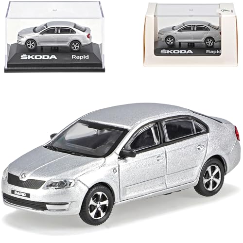 alles-meine.de GmbH Skoda*Rapid Limousine Brilliant Silber Ab 2012 NH ABR171ABD022AB 1/72 Abrex Modell Auto mit individiuellem Wunschkennzeichen von alles-meine.de GmbH