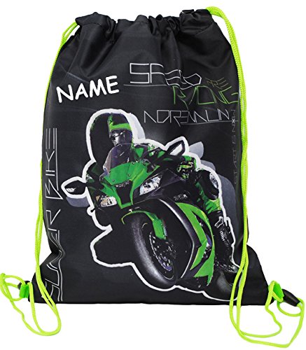 alles-meine.de GmbH Sportbeutel - Turnbeutel - Schuhbeutel__ Motorrad Kawasaki ZX-10R - Ninja - incl. Namen - wasserfest/wasserabweisend & abwischbar - für Kinder - Schulb.. von alles-meine.de GmbH
