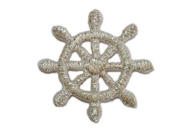 alles-meine.de GmbH Steuerrad Silber klein 2,9 cm * 3 cm Bügelbild Aufnäher Applikation von alles-meine.de GmbH