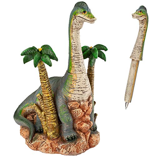 alles-meine.de GmbH Stifthalter incl. Kugelschreiber - Kuli - Stift - Dino/Dinosaurier - aus Kunstharz/Polystone - 17 cm - für Kinder & Erwachsene - Schule - Büro - lustig wi.. von alles-meine.de GmbH