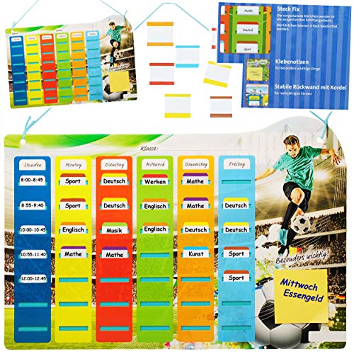 alles-meine.de GmbH Stundenplan Fussball mit austauschbaren Schulstunden zum Einstecken + Notizzettel - für die Schule - Schulanfang Schulstunden Grundschule Vorschule/Mädc.. von alles-meine.de GmbH