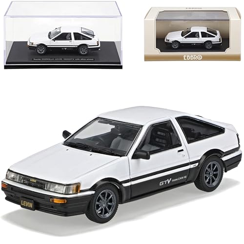 alles-meine.de GmbH T*o*y*o*t*a Corolla AE86 Levin 1600GTV 3 Türer Coupe Weiss 1983-1987 1/43 Ebbro Modell Auto mit individiuellem Wunschkennzeichen von alles-meine.de GmbH