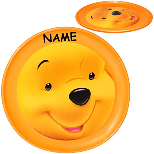 alles-meine.de GmbH Teller - Kinderteller - Winnie The Puuh - orange - incl. Name - Ø 20 cm - FLACH - aus Kunststoff Plastik - Speiseteller/Plastikteller - für Kinder - Ser.. von alles-meine.de GmbH