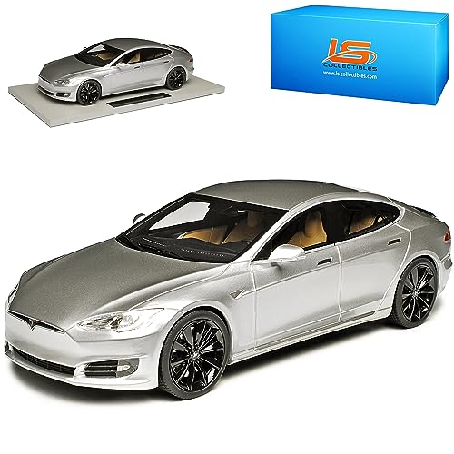 alles-meine.de GmbH Tesla Model S Silber Metallic Ab 2012 Version Ab Facelift 2016 limitiert 1 von 250 Stück 1/18 LS Collectibles Modell Auto mit individiuellem Wunschkennzeichen von alles-meine.de GmbH