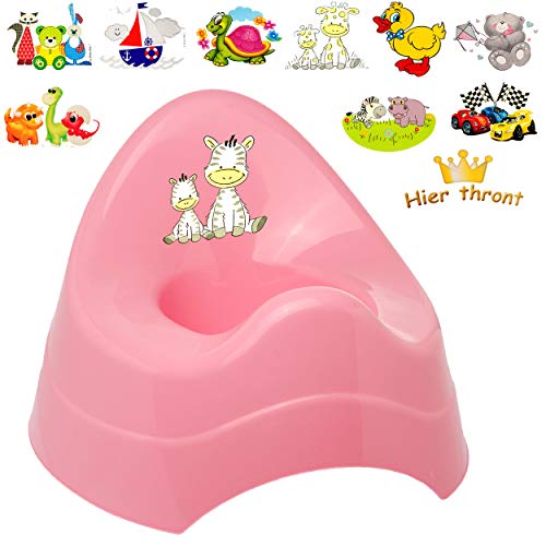 alles-meine.de GmbH Töpfchen/Nachttopf/Babytopf - rosa - pink Motiv-Mix - Mädchen Bieco - mit großer Lehne + Spritzschutz - Babytöpfchen/Kindertopf/Lerntöpfchen - TOI.. von alles-meine.de GmbH