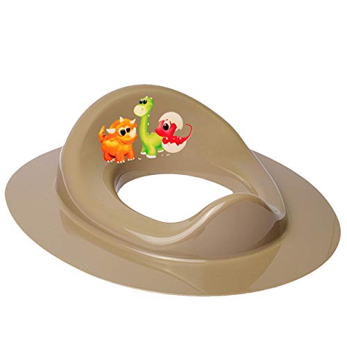 alles-meine.de GmbH Toilettensitz/Toilettenaufsatz/Sitzverkleinerer - braun - Dunkelbraun Tiere - Dinosaurier - Dino Bieco - Standardgröße mit Lehne & Pullerschutz - Verk.. von alles-meine.de GmbH