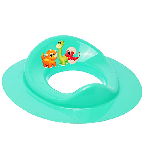alles-meine.de GmbH Toilettensitz/Toilettenaufsatz/Sitzverkleinerer - türkis - blau - Mint Tiere - Dinosaurier - Dino Bieco - Standardgröße mit Lehne & Pullerschutz - Ver.. von alles-meine.de GmbH