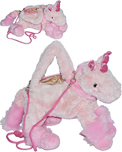 alles-meine.de GmbH Tragetasche/Umhängetasche - Einhorn pink - Plüsch für Kinder - Tasche Plüschtasche/Handtasche rosa Mädchen Pferd - Kindertasche - Einhörner Einhorntasche -.. von alles-meine.de GmbH