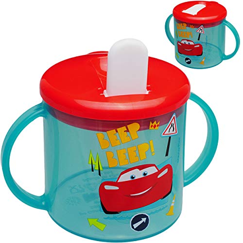 alles-meine.de GmbH Trinklernbecher/Trinklerntasse/Trinklernflasche - Cars - Auto - Lightning McQueen - 230 ml - BPA frei - auslaufsicher - Baby Kinder - einklappbarer Trinks.. von alles-meine.de GmbH