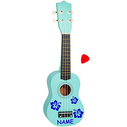 alles-meine.de GmbH Ukulele - aus Holz - Motiv & Farbwahl - türkis blau & Blumen & Blüten blau - inkl. Name - 55 cm / 21 inch - Klassik - akustische - Kinder & Erwachsene - mit P.. alles-meine.de GmbH Ukulele - aus Holz - Motiv & Farbwahl - türkis blau & Blumen & Blüten blau - inkl. Name - 55 cm / 21 inch - Klassik - akustische - Kinder & Erwachsene - mit P.. von alles-meine.de GmbH