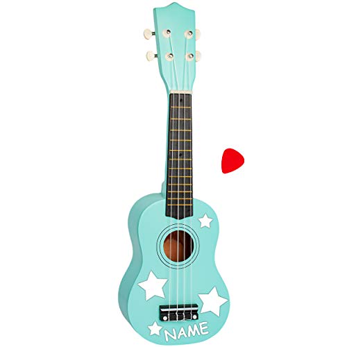 alles-meine.de GmbH Ukulele - aus Holz - Motiv & Farbwahl - türkis blau & Sterne weiß - inkl. Name - 55 cm / 21 inch - Klassik - akustische - Kinder & Erwachsene - mit Plektrum -.. alles-meine.de GmbH Ukulele - aus Holz - Motiv & Farbwahl - türkis blau & Sterne weiß - inkl. Name - 55 cm / 21 inch - Klassik - akustische - Kinder & Erwachsene - mit Plektrum -.. von alles-meine.de GmbH