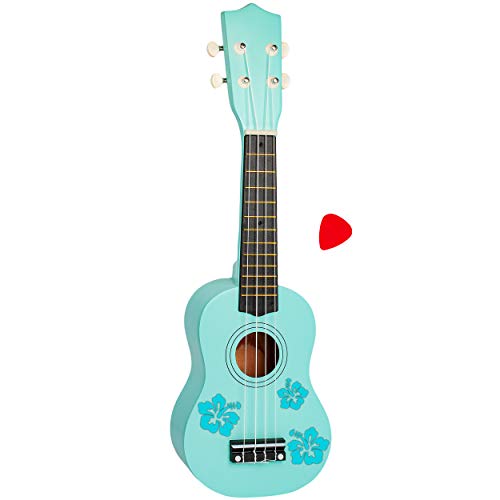 alles-meine.de GmbH Ukulele - aus Holz - Motiv & Farbwahl - türkis blau & türkis Blumen & Blüten - 55 cm / 21 inch - Klassik - akustische - Kinder & Erwachsene - mit Plektrum - 4.. alles-meine.de GmbH Ukulele - aus Holz - Motiv & Farbwahl - türkis blau & türkis Blumen & Blüten - 55 cm / 21 inch - Klassik - akustische - Kinder & Erwachsene - mit Plektrum - 4.. von alles-meine.de GmbH