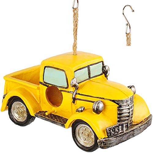 alles-meine.de GmbH Vogelhaus/Dekofigur - Auto/Oldtimer - Retro - gelb - 26 cm - aus Kunstharz/Polyresin - Nistkasten Vogelhäuschen Vogelnistkasten - für Garten & Balkon - .. von alles-meine.de GmbH