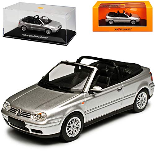 alles-meine.de GmbH Volkwagen Golf IV Cabrio Silber 1998-2002 1/43 Minichamps Maxichamps Modell Auto mit individiuellem Wunschkennzeichen von alles-meine.de GmbH