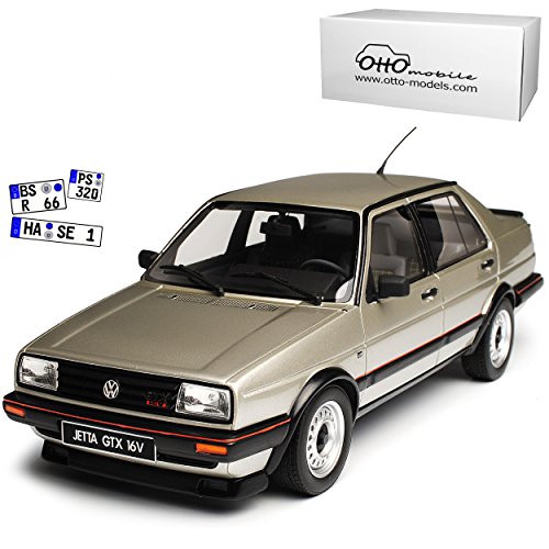 alles-meine.de GmbH Volkwagen Jeta GTX 16V Limousine Silber II 2. Generation 1984-1992 Nr 742 1/18 Otto Modell Auto mit individiuellem Wunschkennzeichen von alles-meine.de GmbH