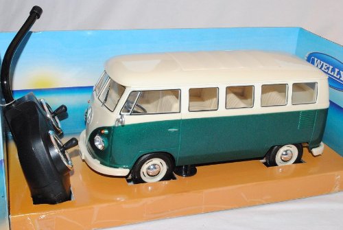 alles-meine.de GmbH Volkwagen T1 Bully Grün RC Funkauto 1/16 1/18 Welly Modell Auto mit individiuellem Wunschkennzeichen von alles-meine.de GmbH