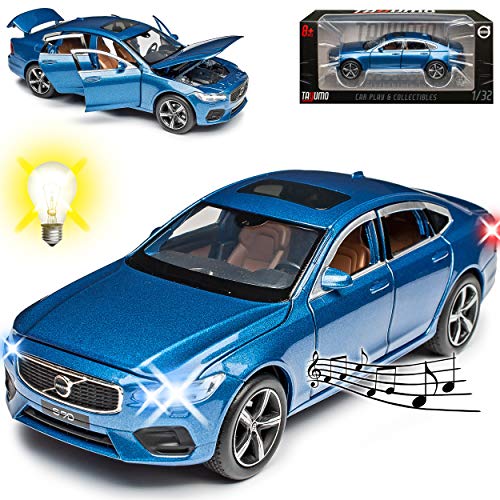 alles-meine.de GmbH Volvo S90 Limousine Bursting Blau Ab 2016 mit Licht und Sound 1/32 Tayumo Modell Auto mit oder ohne individiuellem Wunschkennzeichen von alles-meine.de GmbH