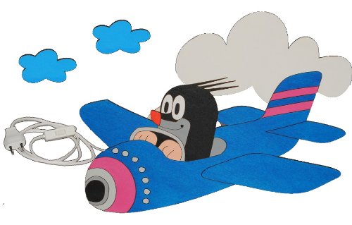 alles-meine.de GmbH Wandlampe Holz - der kleine Maulwurf - Pauli - Lampe Kinder Kinderzimmer Kinderlampe Wandleuchte Flugzeug von alles-meine.de GmbH
