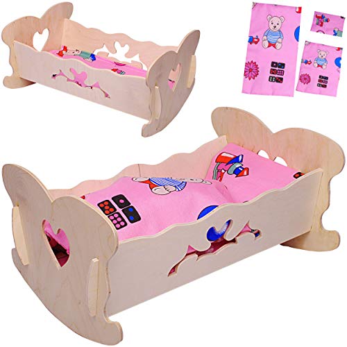 alles-meine.de GmbH Wiegenset: Puppenwiege aus Holz - 36 cm groß - mit Bettzeug - Herz - Bett Naturholz - Holzwiege - Puppen klein - Matratze Decke & Kopfkissen - Mädchen - Kinde.. alles-meine.de GmbH Wiegenset: Puppenwiege aus Holz - 36 cm groß - mit Bettzeug - Herz - Bett Naturholz - Holzwiege - Puppen klein - Matratze Decke & Kopfkissen - Mädchen - Kinde.. von alles-meine.de GmbH