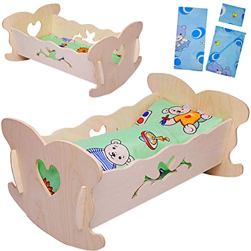 alles-meine.de GmbH Wiegenset: Puppenwiege aus Holz - 36 cm groß - mit Bettzeug - Herz - Bett Naturholz - Holzwiege - Puppen klein - Matratze Decke & Kopfkissen - Mädchen & Junge.. alles-meine.de GmbH Wiegenset: Puppenwiege aus Holz - 36 cm groß - mit Bettzeug - Herz - Bett Naturholz - Holzwiege - Puppen klein - Matratze Decke & Kopfkissen - Mädchen & Junge.. von alles-meine.de GmbH