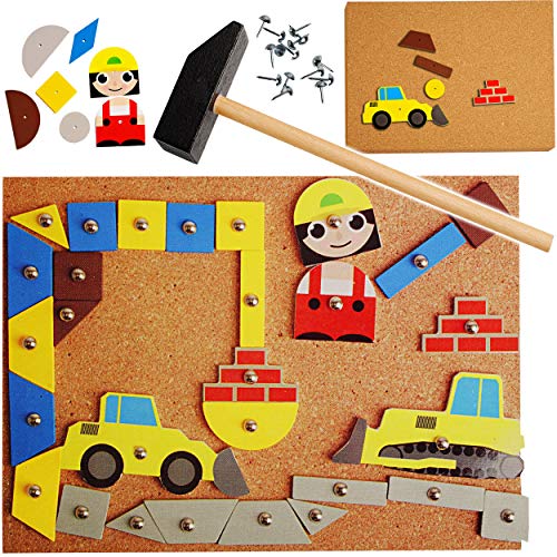 alles-meine.de GmbH XL - Hammerspiel - 136 Teile - Baustelle & Auto - Hammer - aus Holz - Hämmerchenspiel/Klopfspiel Nagelspiel - Nagel bunt - Hämmerchen mit Korkplatte & Vorla.. alles-meine.de GmbH XL - Hammerspiel - 136 Teile - Baustelle & Auto - Hammer - aus Holz - Hämmerchenspiel/Klopfspiel Nagelspiel - Nagel bunt - Hämmerchen mit Korkplatte & Vorla.. von alles-meine.de GmbH