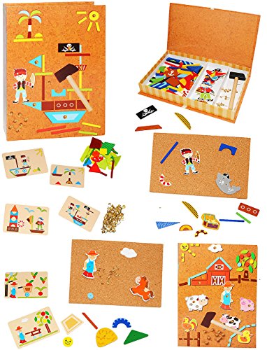 alles-meine.de GmbH XL - Hammerspiel - Bauernhof & Piraten - 339 Teile/für Kinder - Klopfspiel Nagelspiel - Nagel Hammer Holz bunt - Hämmerchen mit Korkplatte & Vorlagen - .. alles-meine.de GmbH XL - Hammerspiel - Bauernhof & Piraten - 339 Teile/für Kinder - Klopfspiel Nagelspiel - Nagel Hammer Holz bunt - Hämmerchen mit Korkplatte & Vorlagen - .. von alles-meine.de GmbH