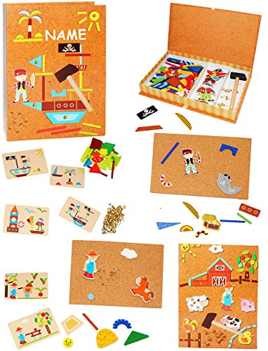 alles-meine.de GmbH XL - Hammerspiel - Bauernhof & Piraten - incl. Name - 339 Teile/für Kinder - Klopfspiel Nagelspiel - Nagel Hammer Holz bunt - Hämmerchen mit Korkplatte .. alles-meine.de GmbH XL - Hammerspiel - Bauernhof & Piraten - incl. Name - 339 Teile/für Kinder - Klopfspiel Nagelspiel - Nagel Hammer Holz bunt - Hämmerchen mit Korkplatte .. von alles-meine.de GmbH