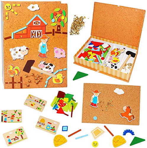 alles-meine.de GmbH XL - Hammerspiel - Bauernhof & Tiere - 174 Teile/für Kinder - Klopfspiel Nagelspiel - Nagel Hammer Holz bunt - Hämmerchen mit Korkplatte & Vorlagen - Hä.. alles-meine.de GmbH XL - Hammerspiel - Bauernhof & Tiere - 174 Teile/für Kinder - Klopfspiel Nagelspiel - Nagel Hammer Holz bunt - Hämmerchen mit Korkplatte & Vorlagen - Hä.. von alles-meine.de GmbH