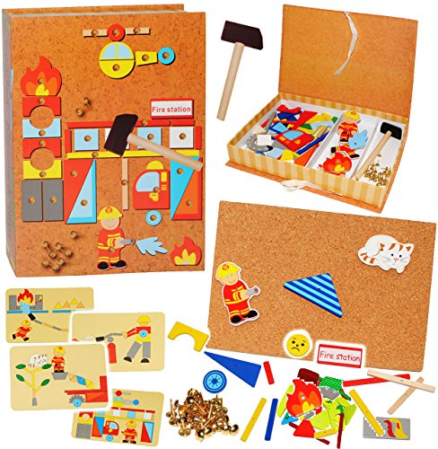 alles-meine.de GmbH XL - Hammerspiel - Feuerwehr & Auto - 172 Teile/für Kinder - Hämmerchenspiel/Klopfspiel Nagelspiel - Nagel Hammer - aus Holz bunt - Hämmerchen mit KOR.. alles-meine.de GmbH XL - Hammerspiel - Feuerwehr & Auto - 172 Teile/für Kinder - Hämmerchenspiel/Klopfspiel Nagelspiel - Nagel Hammer - aus Holz bunt - Hämmerchen mit KOR.. von alles-meine.de GmbH