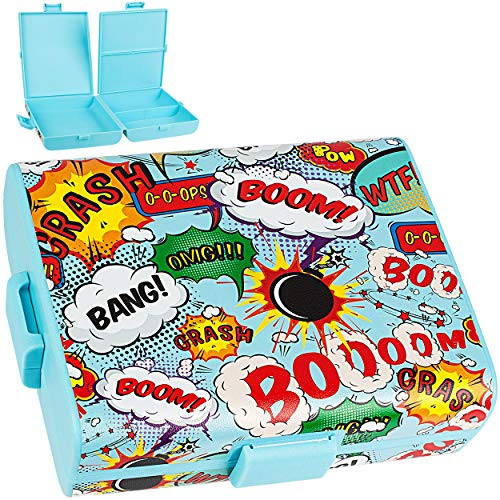 alles-meine.de GmbH XL - Lunchbox/Brotdose - Sprechblasen - Retro - Boom & Bang ! - 3 getrennte Fächer/extra Einsatz - auslaufsicher - Brotbüchse Küche Essen - für Erwachsene.. von alles-meine.de GmbH