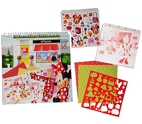 alles-meine.de GmbH XL Malbuch/Malblock - mit Schablonen + Sticker/Aufkleber + Buntpapier - Minnie Mouse - Malvorlagen zum Ausmalen Malspaß - für Mädchen Kinder Maus/Malbüc.. von alles-meine.de GmbH