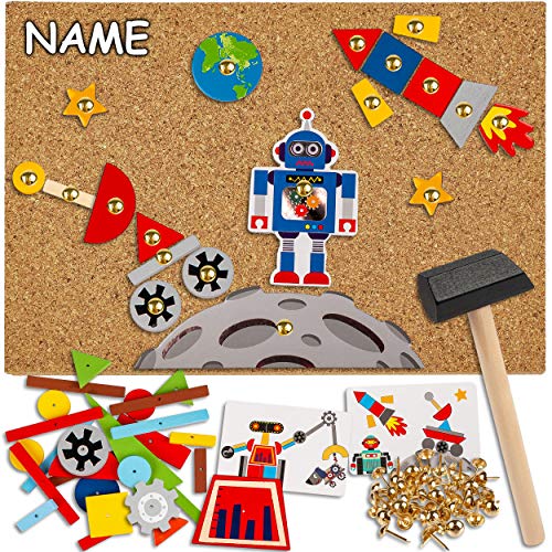 alles-meine.de GmbH XL Set - Hammerspiel - 163 Teile - Modellwahl - Roboter & Weltraum - inkl. Name/für Kinder - Klopfspiel Nagelspiel - Hämmerchenspiel - Nagel Hammer Holz bun.. alles-meine.de GmbH XL Set - Hammerspiel - 163 Teile - Modellwahl - Roboter & Weltraum - inkl. Name/für Kinder - Klopfspiel Nagelspiel - Hämmerchenspiel - Nagel Hammer Holz bun.. von alles-meine.de GmbH