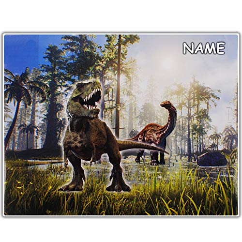 alles-meine.de GmbH XL große - Schreibtischunterlage/Unterlage - Dinosaurier - Dino T-Rex - inkl. Name - 50 cm * 39 cm - abwischbar - Schreibunterlage - Tischunterlage/Knetun.. von alles-meine.de GmbH