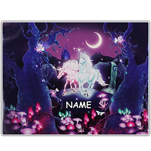 alles-meine.de GmbH XL große - Schreibtischunterlage/Unterlage - Einhorn - Unicorn - inkl. Name - 50 cm * 39 cm - abwischbar - Schreibunterlage - Tischunterlage/Knetunterlage.. von alles-meine.de GmbH