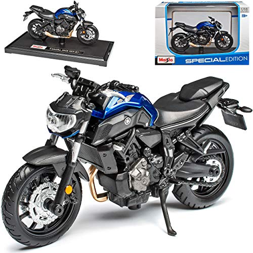 alles-meine.de GmbH Yamaha MT-07 Naked Bike Blau Ab 2014 1/18 Modell Motorrad mit individiuellem Wunschkennzeichen von alles-meine.de GmbH