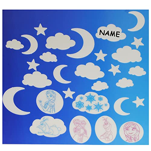 alles-meine.de GmbH die Eiskönigin/Frozen - Glow in The Dark - Sticker - incl. Name - Leuchtfiguren - Leuchten im Dunkeln - als Deko Sticker oder zum Hinhängen/Mobile - L.. von alles-meine.de GmbH