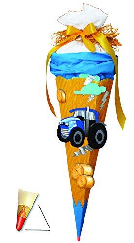 fertig gebastelte Schultüte - Traktor - 85 cm - mit Holzspitze - Zuckertüte Roth ALLE Größen - 6 eckig - Fahrzeug Landmaschine - Traktoren - für Jungen fertig gebastelte Schultüte - Traktor - 85 cm - mit Holzspitze - Zuckertüte Roth ALLE Größen - 6 eckig - Fahrzeug Landmaschine - Traktoren - für Jungen von alles-meine.de GmbH