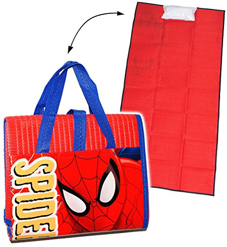 alles-meine.de GmbH gepolsterte Strandmatte/Strandunterlage - Spider-Man - 75 cm * 150 cm - incl. aufblasbares Kissen - wasserfest - Faltbare Picknick Decke/als Unterla.. von alles-meine.de GmbH