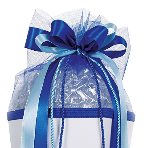 alles-meine.de GmbH große 3-D Schleife - 24 cm breit u. 54 cm lang - Kordel blau hellblau - für Geschenke und Schultüten von alles-meine.de GmbH