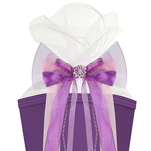 alles-meine.de GmbH große 3-D Schleife - 24 cm breit u. 54 cm lang - mit Blüte - lila violett - für Geschenke und Schultüten von alles-meine.de GmbH