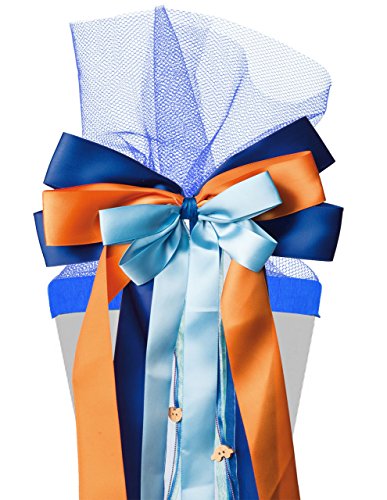 alles-meine.de GmbH große 3-D Schleife für Schultüten - blau & orange - Auto - 24 cm breit u. 47 cm lang - mit edlen Satin Bändern, Tüll & Bastband - für Geschenke und Zucker.. alles-meine.de GmbH große 3-D Schleife für Schultüten - blau & orange - Auto - 24 cm breit u. 47 cm lang - mit edlen Satin Bändern, Tüll & Bastband - für Geschenke und Zucker.. von alles-meine.de GmbH