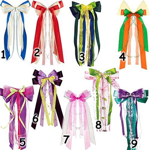 alles-meine.de GmbH große - Schleife/Geschenkschleife - rosa/pink & hell blau - 50 cm lang - mit Satin Bändern + Perlenband + Tüllband - für Geschenk und Zuckertüte - Geschen.. von alles-meine.de GmbH