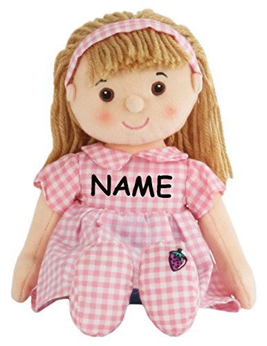 alles-meine.de GmbH große Schmusepuppe - Mädchen mit rosa Kleid - incl. Name - Stoffpuppe 33 cm - aus Plüsch Puppe - Stoff/Blondes Haar - Stoffpuppen Schmusepuppen/Puppen.. von alles-meine.de GmbH