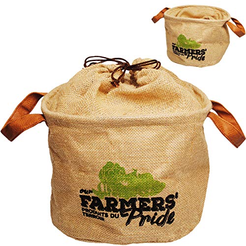 alles-meine.de GmbH große - Tasche - z.B. als Pflanztasche/Kartoffelsack - Beutel zur Aufbewahrung von Gemüse - Ø 28 cm - rund - 12 Liter - Blumentopf - Kartoffeln Knoblauch Zw.. von alles-meine.de GmbH