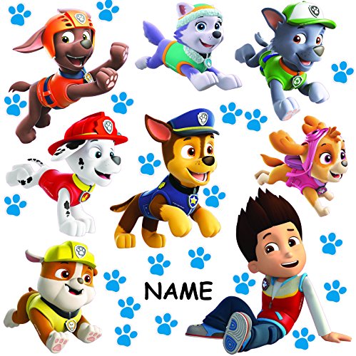 alles-meine.de GmbH große Wandsticker - Paw Patro. - Hunde - incl. Name - selbstklebend + wiederverwendbar + wasserfest - Aufkleber für Kinderzimmer - Wandtattoo/Sticker .. von alles-meine.de GmbH