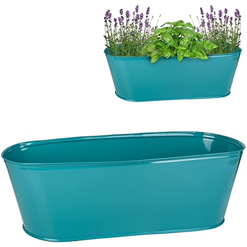 alles-meine.de GmbH großer XL - Topf/Blumentopf Farbwahl Metall - Ø 50 cm - türkis blau/Mint - oval - länglich - groß - Eimer/Dekotopf - Übertopf - rostfrei Blech - bun.. alles-meine.de GmbH großer XL - Topf/Blumentopf Farbwahl Metall - Ø 50 cm - türkis blau/Mint - oval - länglich - groß - Eimer/Dekotopf - Übertopf - rostfrei Blech - bun.. von alles-meine.de GmbH
