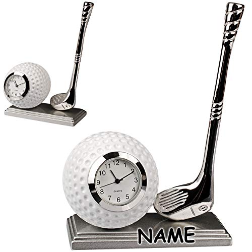 alles-meine.de GmbH kleine - Tischuhr/Miniatur - Uhr - Golf - Golfschläger & Golfball - inkl. Name - aus Metall - 10,6 cm - batteriebetrieben - Analog - Batterie - Silber grau .. alles-meine.de GmbH kleine - Tischuhr/Miniatur - Uhr - Golf - Golfschläger & Golfball - inkl. Name - aus Metall - 10,6 cm - batteriebetrieben - Analog - Batterie - Silber grau .. von alles-meine.de GmbH