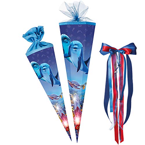 alles-meine.de GmbH komplette Füllung - Circa 200 Teile - für Schultüte - Delfin - Fische Unterwasser - 6 eckig - für ALLE Zuckertüte - mit/ohne .. von alles-meine.de GmbH