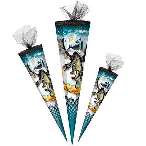 alles-meine.de GmbH komplette Füllung - Circa 200 Teile - für Schultüte - Drache & Ritterburg - Feuerdrache - 6 eckig - für ALLE Zuckertüte - mit/ohne Kunststoff Spitze.. von alles-meine.de GmbH