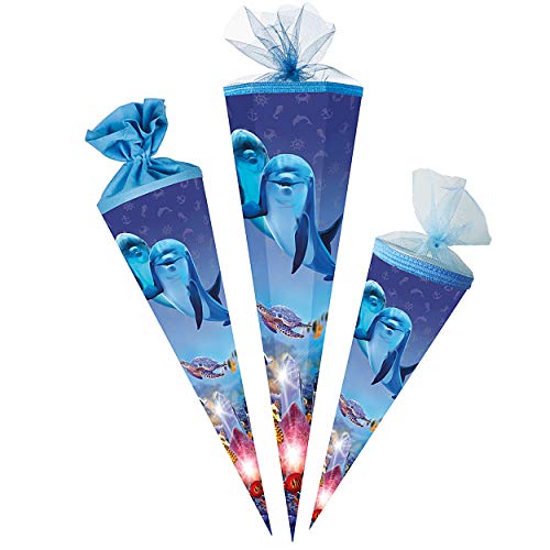 alles-meine.de GmbH komplette Füllung - Circa 200 Teile - für Schultüte - Delfin - Fische Unterwasser - 6 eckig - für ALLE Zuckertüte - mit/ohne Kunststoff Spitze - NES.. von alles-meine.de GmbH